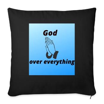 God over everything - Sofa pillowcase 17,3'' x 17,3'' (45 x 45 cm) - black - Front
