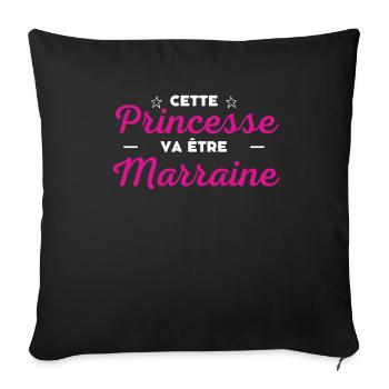Cette princesse va être Marraine - Housse de coussin décorative 45 x 45 cm - noir - Devant