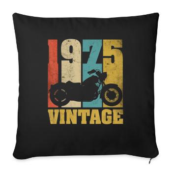 1975 Jahrgang Geburtstag Biker Motorrad Geschenk - Sofakissenbezug 45 x 45 cm - Schwarz - Vorne