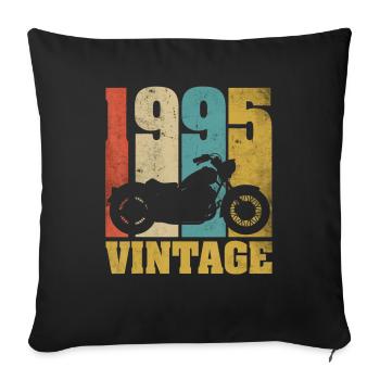 1995 Born birthday biker motorcycle gift - Sofa pillowcase 17,3'' x 17,3'' (45 x 45 cm) - black - Front