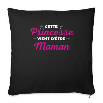 Cette princesse vient d'être maman - Housse de coussin décorative 45 x 45 cm - noir - Devant
