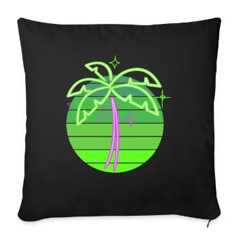 Neonpalme - Sofakissenbezug 45 x 45 cm - Schwarz - Vorne