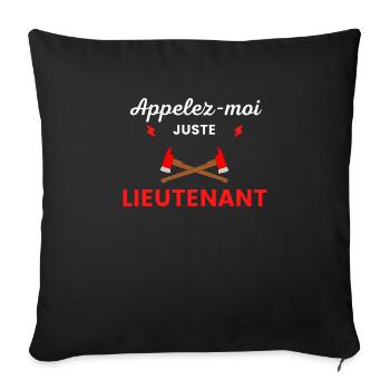 Appelez-moi lieutenant pompier - Housse de coussin décorative 45 x 45 cm - noir - Devant