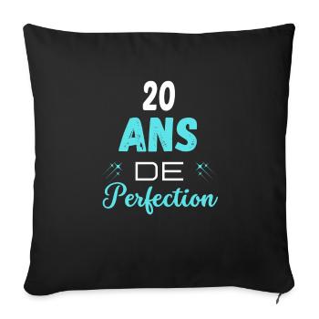 âge de la perfection cadeau humoristique 20 ans - Housse de coussin décorative 45 x 45 cm - noir - Devant