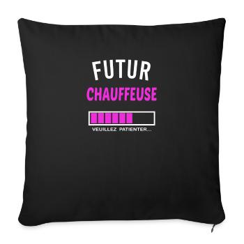 futur chauffeuse - Housse de coussin décorative 45 x 45 cm - noir - Devant