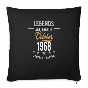 Les légendes naissent en octobre 1968 - Housse de coussin décorative 45 x 45 cm - noir - Devant