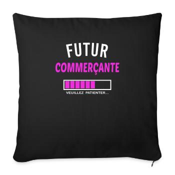 futur commerçante - Housse de coussin décorative 45 x 45 cm - noir - Devant