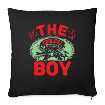 THE COOLEST BOY FUNNY - Sofa pillowcase 17,3'' x 17,3'' (45 x 45 cm) - black - Front