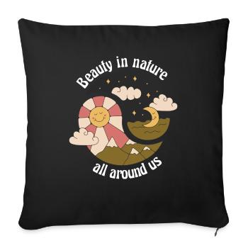 Beauté dans la nature tout autour de nous Nature rétro - Housse de coussin décorative 45 x 45 cm - noir - Devant