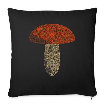 Champignon - Housse de coussin décorative 45 x 45 cm - noir - Devant
