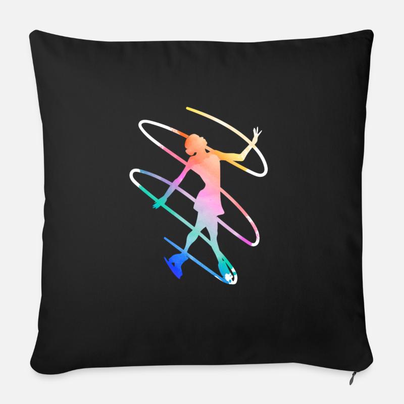 Eiskunstläuferin Eiskunstlaufen Eislauf - Sofakissenbezug 45 x 45 cm - Schwarz