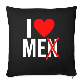 J’aime les hommes Je m’aime - Housse de coussin décorative 45 x 45 cm - noir - Devant