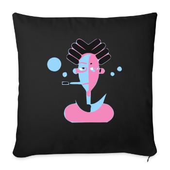 L'homme au calumet - Housse de coussin décorative 45 x 45 cm - noir - Devant