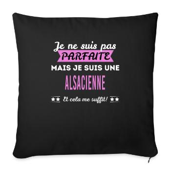Je ne suis pas parfaite Alsacienne - Housse de coussin décorative 45 x 45 cm - noir - Devant