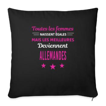 femmes naissent les meilleurs Allemandes - Housse de coussin décorative 45 x 45 cm - noir - Devant