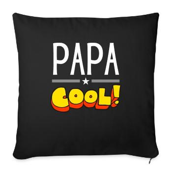 Papa cool - Housse de coussin décorative 45 x 45 cm - noir - Devant