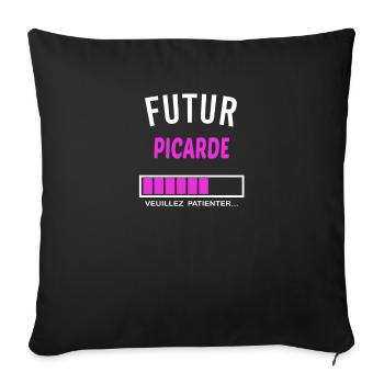 futur Picarde - Housse de coussin décorative 45 x 45 cm - noir - Devant