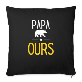 Papa ours - Housse de coussin décorative 45 x 45 cm - noir - Devant