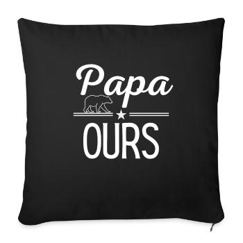 Papa ours - Housse de coussin décorative 45 x 45 cm - noir - Devant
