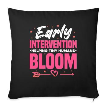 Une intervention précoce permet aux petits humains de s’épanouir - - Housse de coussin décorative 45 x 45 cm - noir - Devant