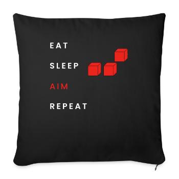 Manger Sommeil Objectif Répéter - Housse de coussin décorative 45 x 45 cm - noir - Devant