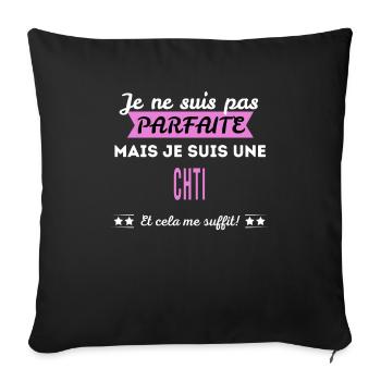 Je ne suis pas parfaite chti - Housse de coussin décorative 45 x 45 cm - noir - Devant