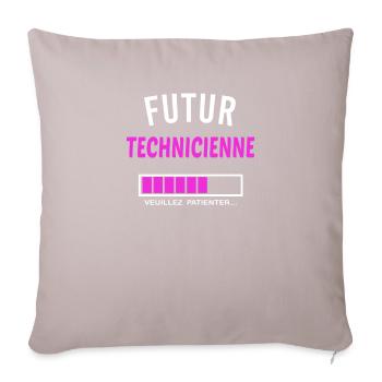 futur technicienne - Housse de coussin décorative 45 x 45 cm - taupe clair - Devant