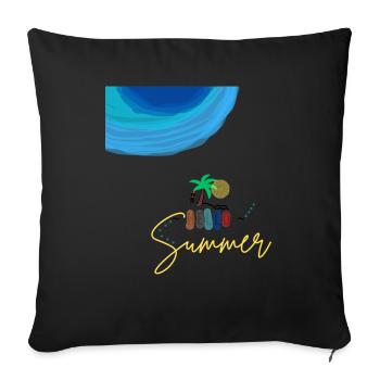 Hello Summer - Sofakissenbezug 45 x 45 cm - Schwarz - Vorne
