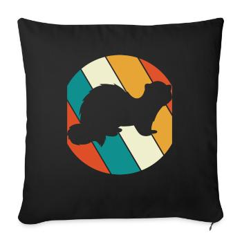 Vintage Ferret Enthusiast Weasel Vintage - Sofakissenbezug 45 x 45 cm - Schwarz - Vorne
