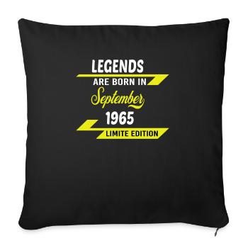 LEGENDS ARE BORN IN 1965 BIRTHDAY GIFT copy - Sofa pillowcase 17,3'' x 17,3'' (45 x 45 cm) - black - Front