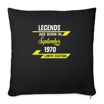 LEGENDS ARE BORN IN 1970 BIRTHDAY GIFT - Sofa pillowcase 17,3'' x 17,3'' (45 x 45 cm) - black - Front