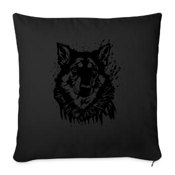 Vintage drawing retro dog head grafiti - Sofa pillowcase 17,3'' x 17,3'' (45 x 45 cm) - black - Front