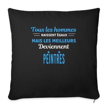 tous les hommes naissent égaux Peintres - Housse de coussin décorative 45 x 45 cm - noir - Devant