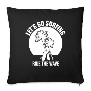 Surfing Surfboard Surfer Wassersport - Sofakissenbezug 45 x 45 cm - Schwarz - Vorne