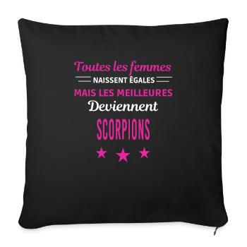 femmes naissent les meilleurs scorpions - Housse de coussin décorative 45 x 45 cm - noir - Devant