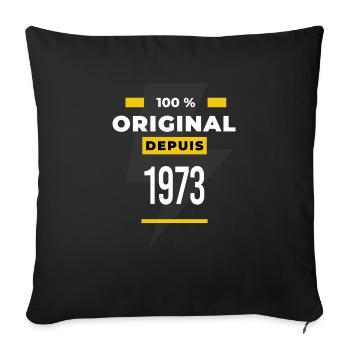 100 % original depuis 1973 CADEAU Anniversaire - Housse de coussin décorative 45 x 45 cm - noir - Devant