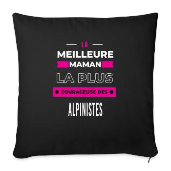 Le meilleur maman plus courageuse des alpinistes - Housse de coussin décorative 45 x 45 cm - noir - Devant