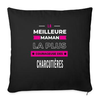 Le meilleur maman plus courageuse des charcutières - Housse de coussin décorative 45 x 45 cm - noir - Devant