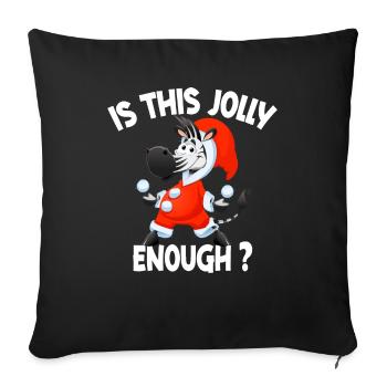 Is This Jolly Enough Funny Zebra Christmas Light - Housse de coussin décorative 45 x 45 cm - noir - Devant