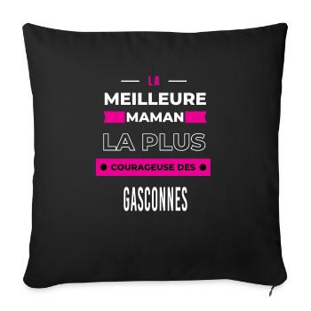 La meilleure maman plus courageuse des Gasconnes - Housse de coussin décorative 45 x 45 cm - noir - Devant