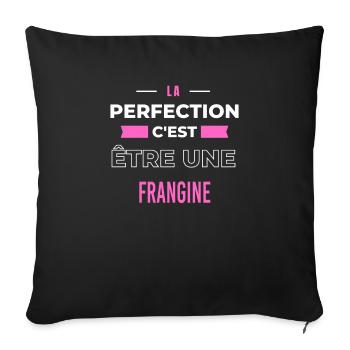 La perfection, c'est être une frangine - Housse de coussin décorative 45 x 45 cm - noir - Devant