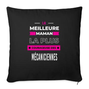 meilleure maman plus courageuse des mécaniciennes - Housse de coussin décorative 45 x 45 cm - noir - Devant