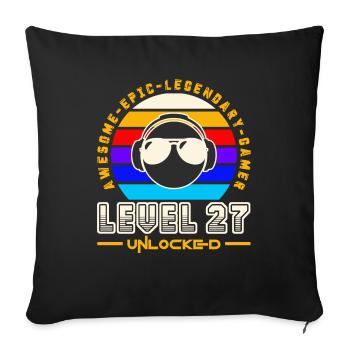 Level 27 - Sofa pillowcase 17,3'' x 17,3'' (45 x 45 cm) - black - Front