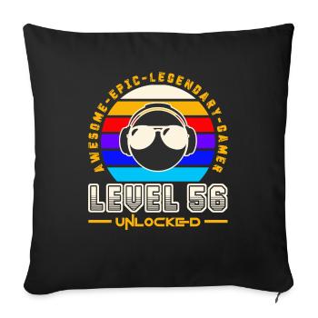 Level 56 - Housse de coussin décorative 45 x 45 cm - noir - Devant