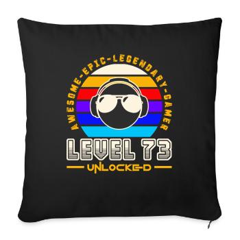 Level 73 - Sofa pillowcase 17,3'' x 17,3'' (45 x 45 cm) - black - Front