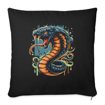 Cobra graffiti - Housse de coussin décorative 45 x 45 cm - noir - Devant