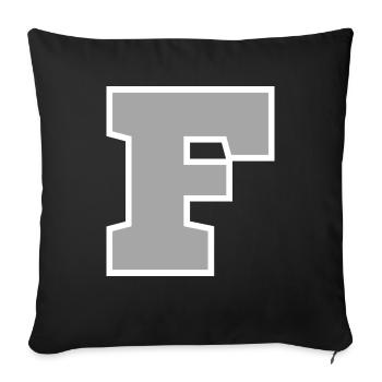 Buchstabe f sport - Sofakissenbezug 45 x 45 cm - Schwarz - Vorne