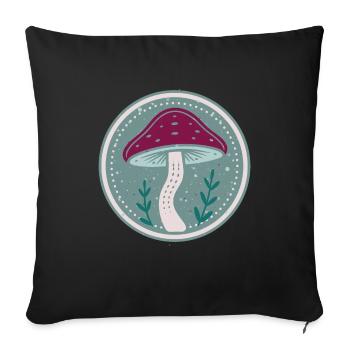 Mystic mushroom - Sofa pillowcase 17,3'' x 17,3'' (45 x 45 cm) - black - Front
