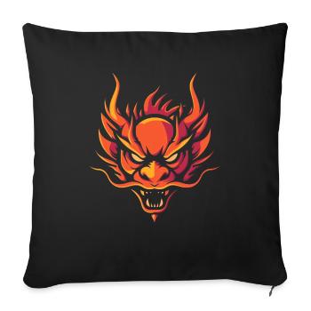 Chinese Dragon Head - Sofa pillowcase 17,3'' x 17,3'' (45 x 45 cm) - black - Front