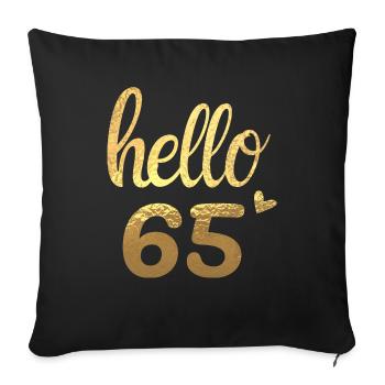 Hello 65 doré - Housse de coussin décorative 45 x 45 cm - noir - Devant